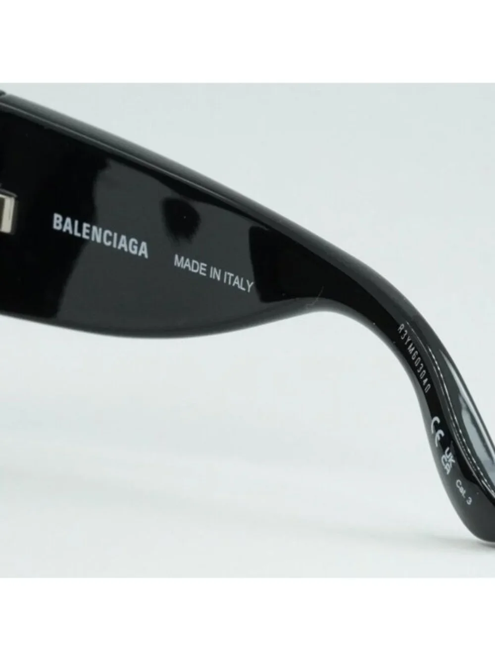 Balenciaga BB0228S 001 Sunglasses Black Geometric Frame, Grey Lenses